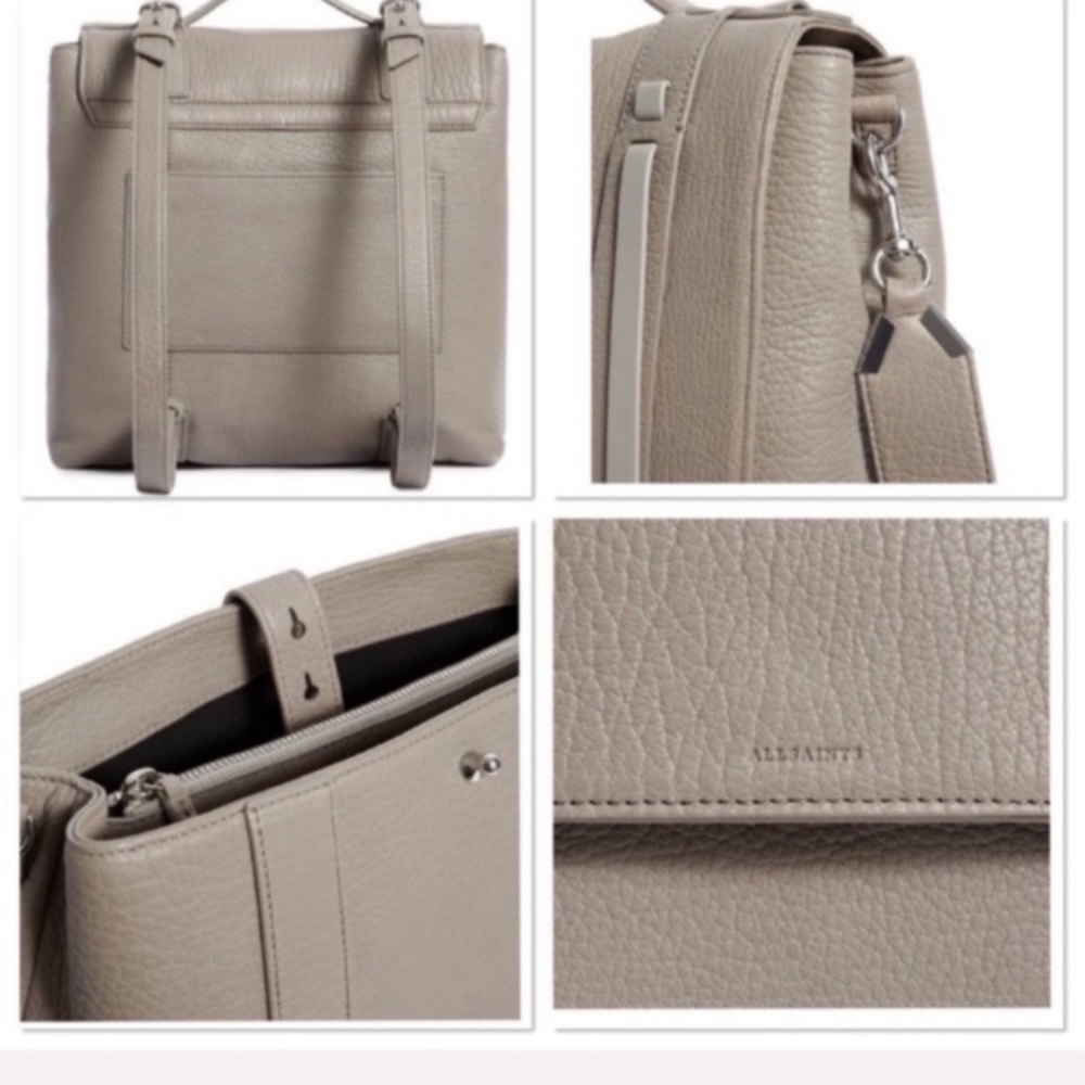 All Saints Vincent blue-gray leather backpack - Picture 2 of 16